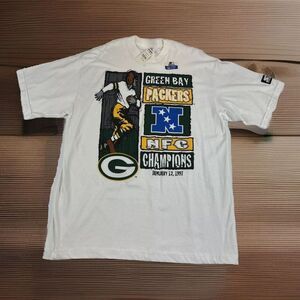 Vtg Starter Shirt Lrg Green Bay Packers NFC Champions Single Stitch 1997 Y2K 90s
